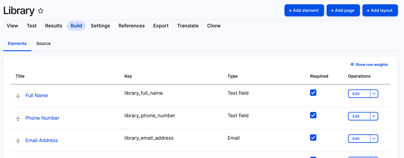 Manage form fields for drupal webforms